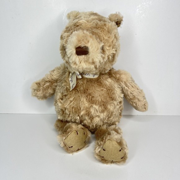Classic Winnie the Pooh Bear Plush Toy Disney Stitch Feet Ribbon Sunny Day 12" - Picture 1 of 5